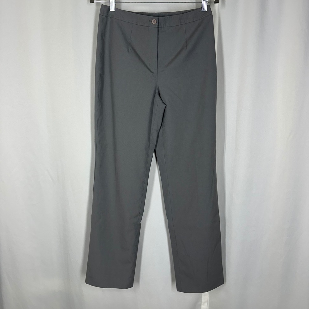 Talbots Stretch Dress Pants Size 4‎ Gray Wool Silk Straight Leg Career Slacks - Picture 2 of 14